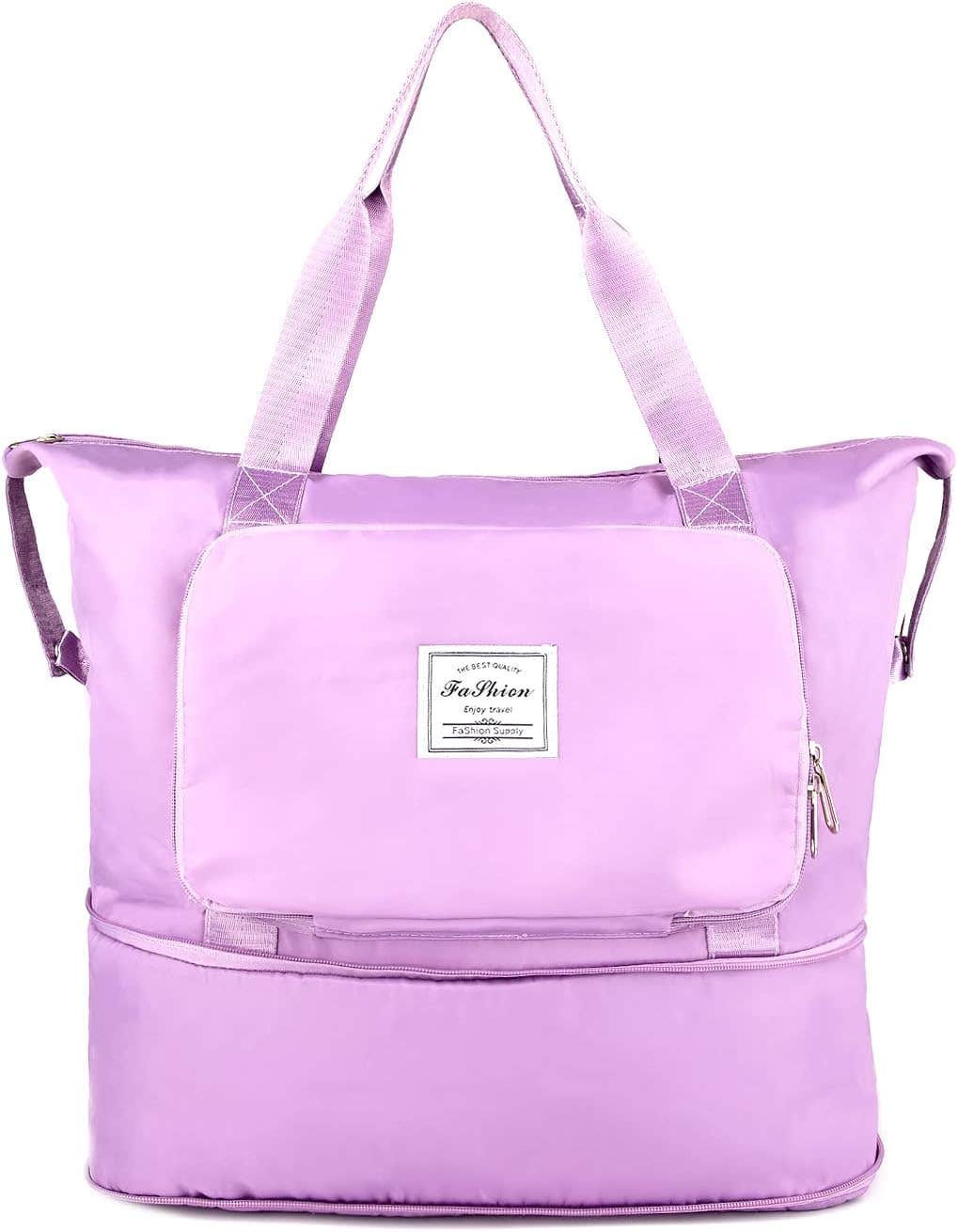 Hwq Expandable Travel Duffel Bag, One Size - Light Purple
