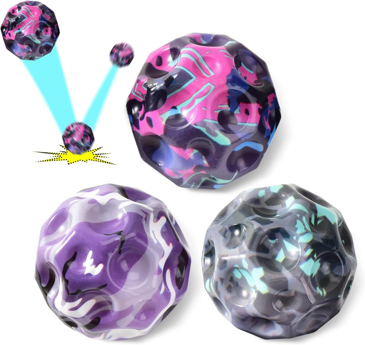 Willingood Bouncy Design Rubber Jump Ball - Multicolor