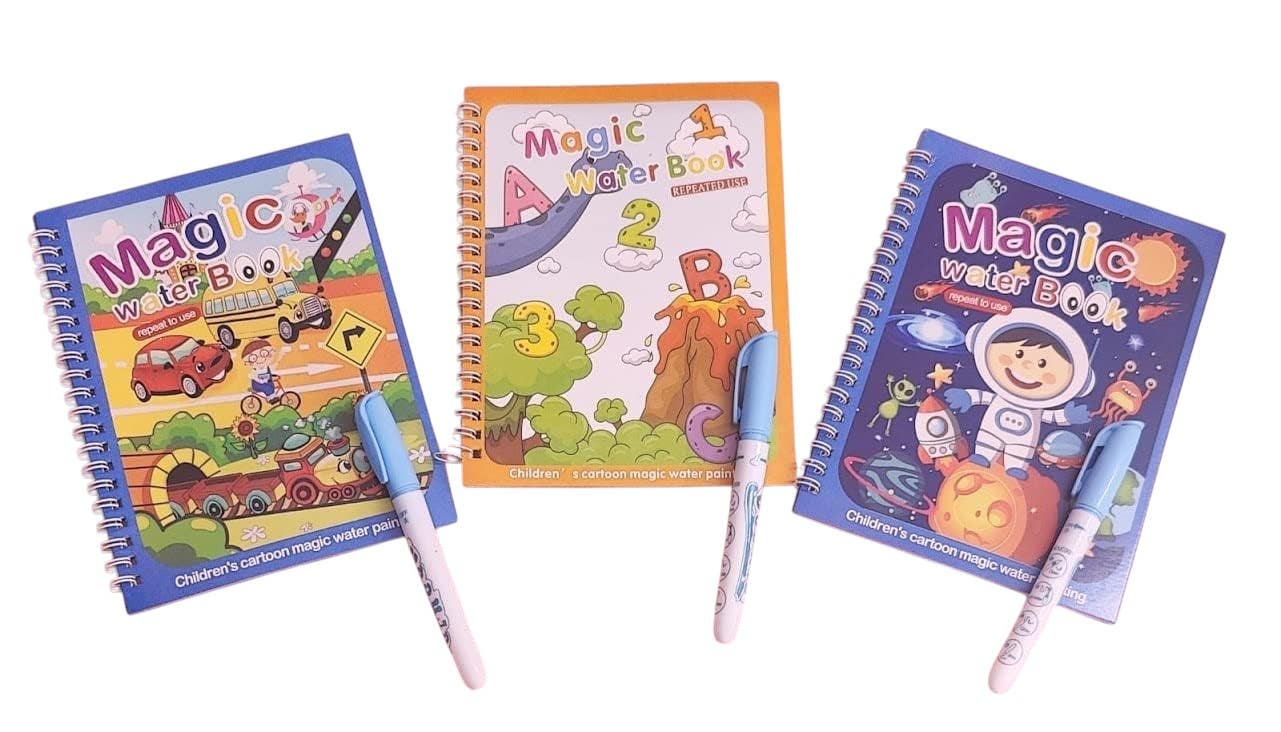 Reusable Design Books Toy, 3 Pieces - Multicolor