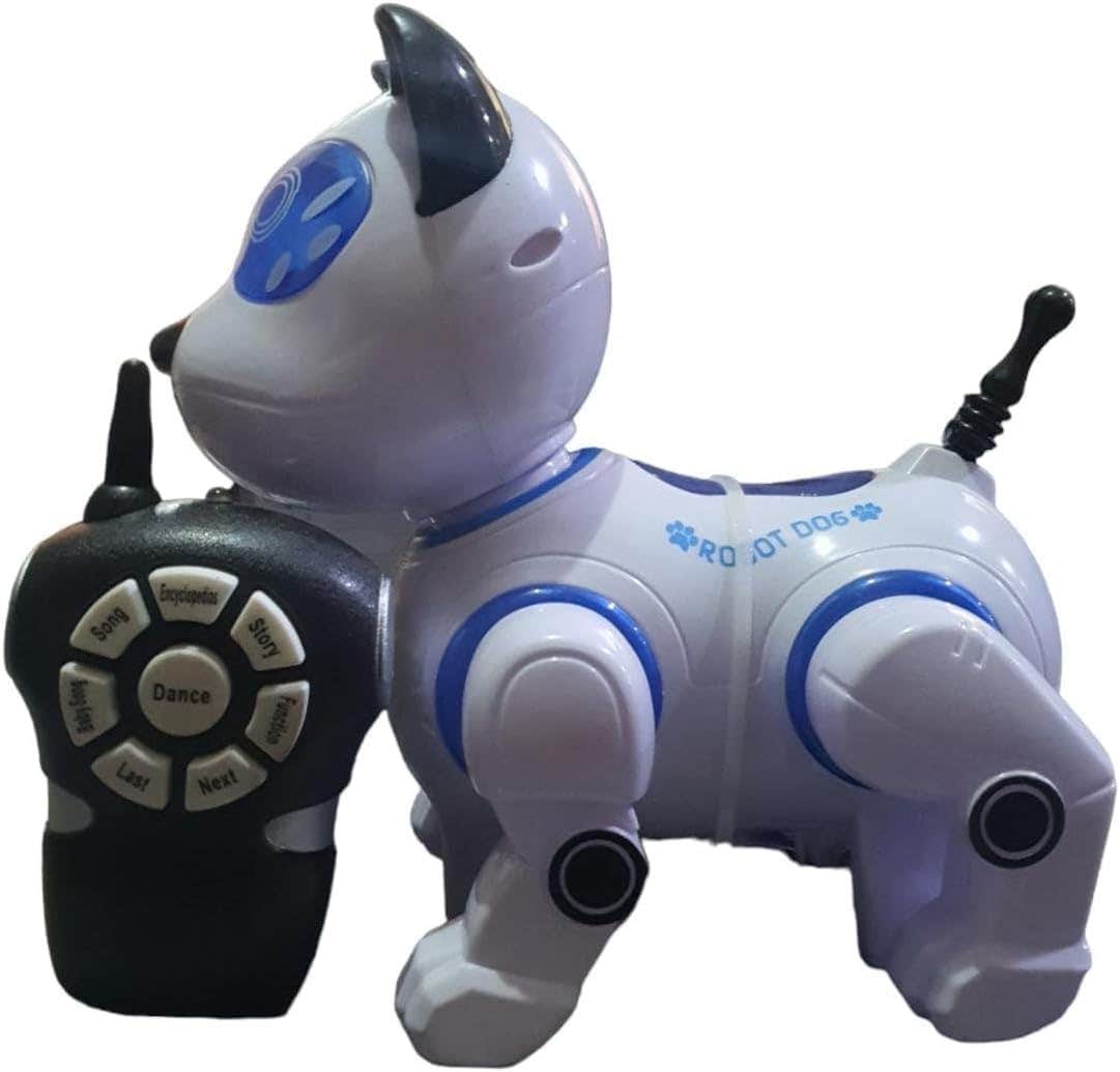 Remote Control Plastic Dog Toy - White Black