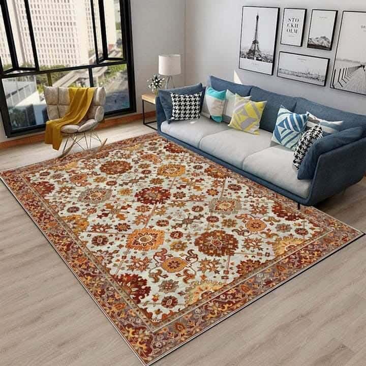 Line Sleep Dots Fabric Carpet protector, 160x250 cm - Multicolor