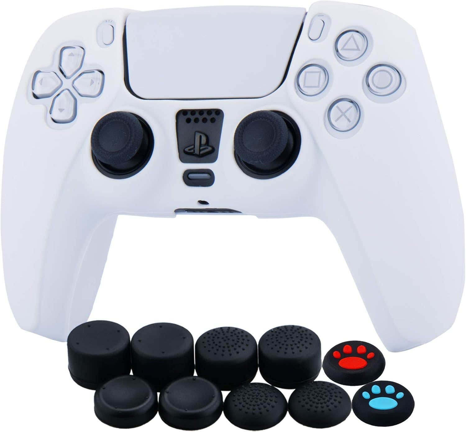 Controller Case With Thumb Grip Covers, Yuraha Silicone Non-Slip Controller For Playstation 5, 11 Pieces