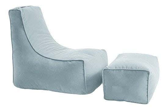 Lizzie bean bag + table, Sabia material, 80 x 70 x 85 cm - Baby Blue