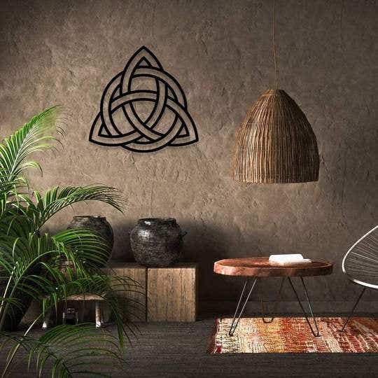 Decorative Wall Hanging, MDF Wood, 95×93 - Black