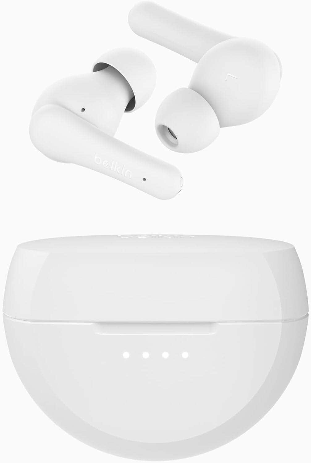 Belkin AirPods, Fast Charging, Noise Cancelling, Bluetooth - White