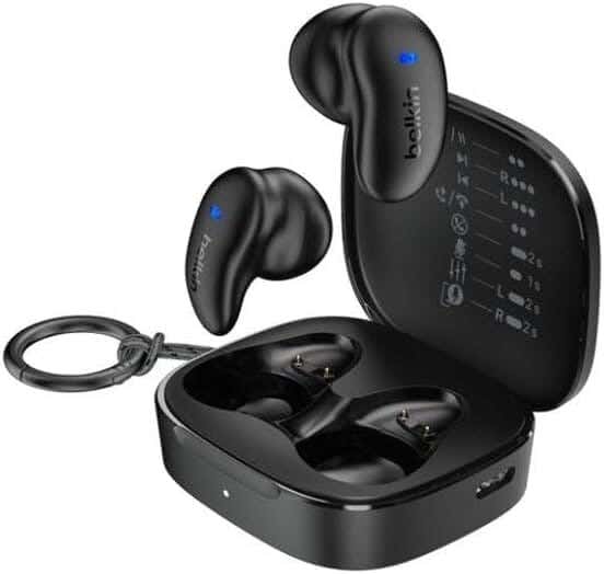 Belkin AirPods, Water Resistant, Bluetooth, Noise Cancelling - Black