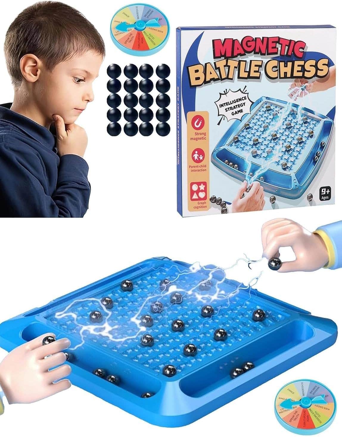 Alokik Enterprise Magnetic Chess Game Set, 20 Pieces - Blue