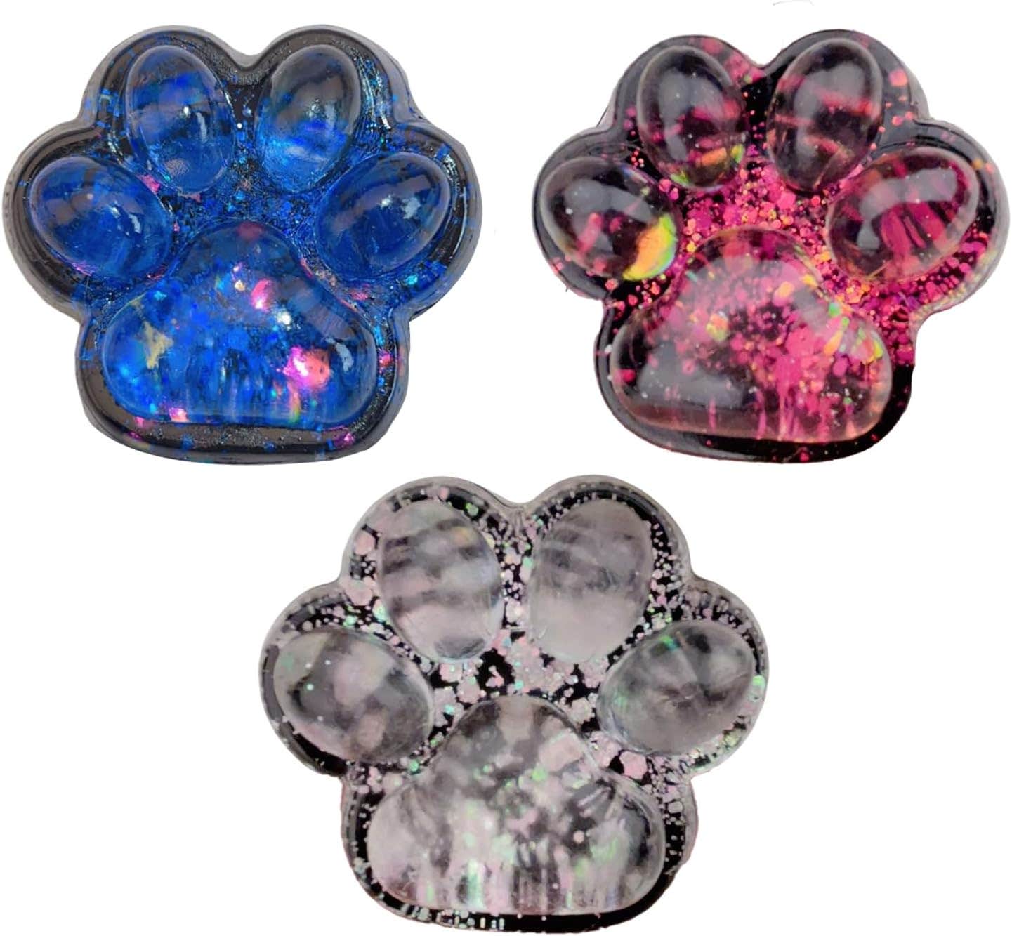 Varkage Silicone Cat Paw Squishies, 3 Pieces - Multicolor