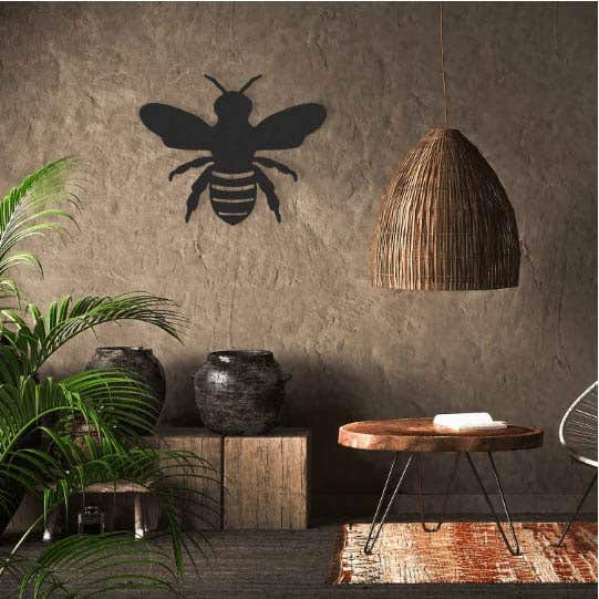 Decorative Wall Hanging, MDF Wood, 84×105 - Black