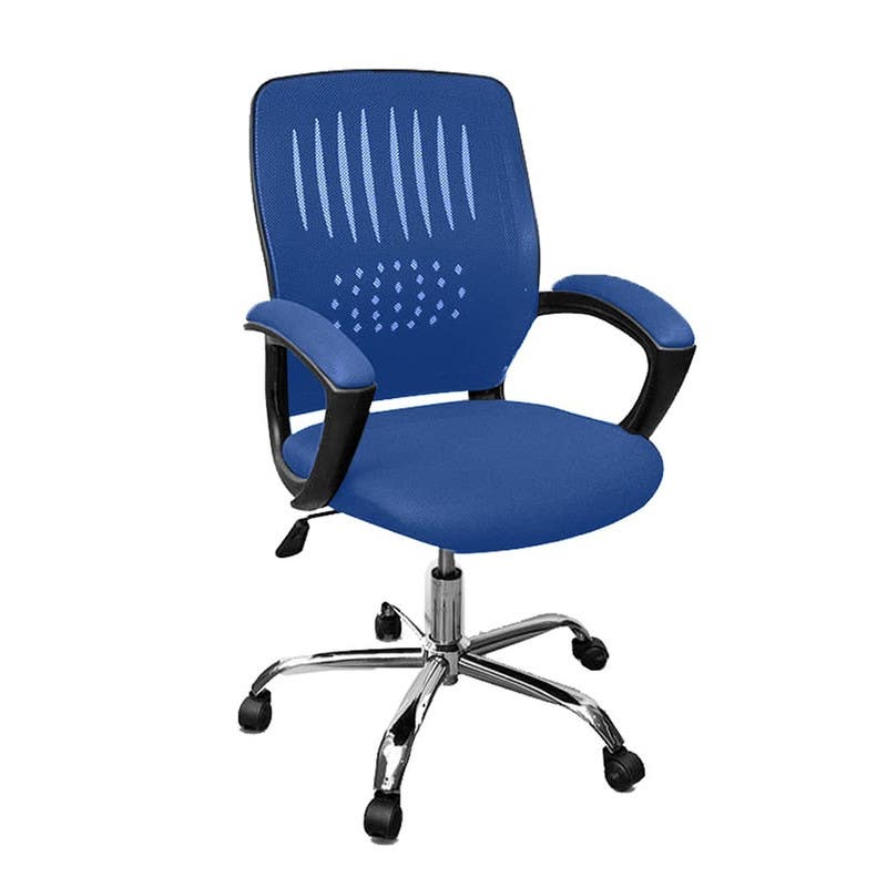 Metal Moveable Office Chair, 50×50×70 cm - Blue