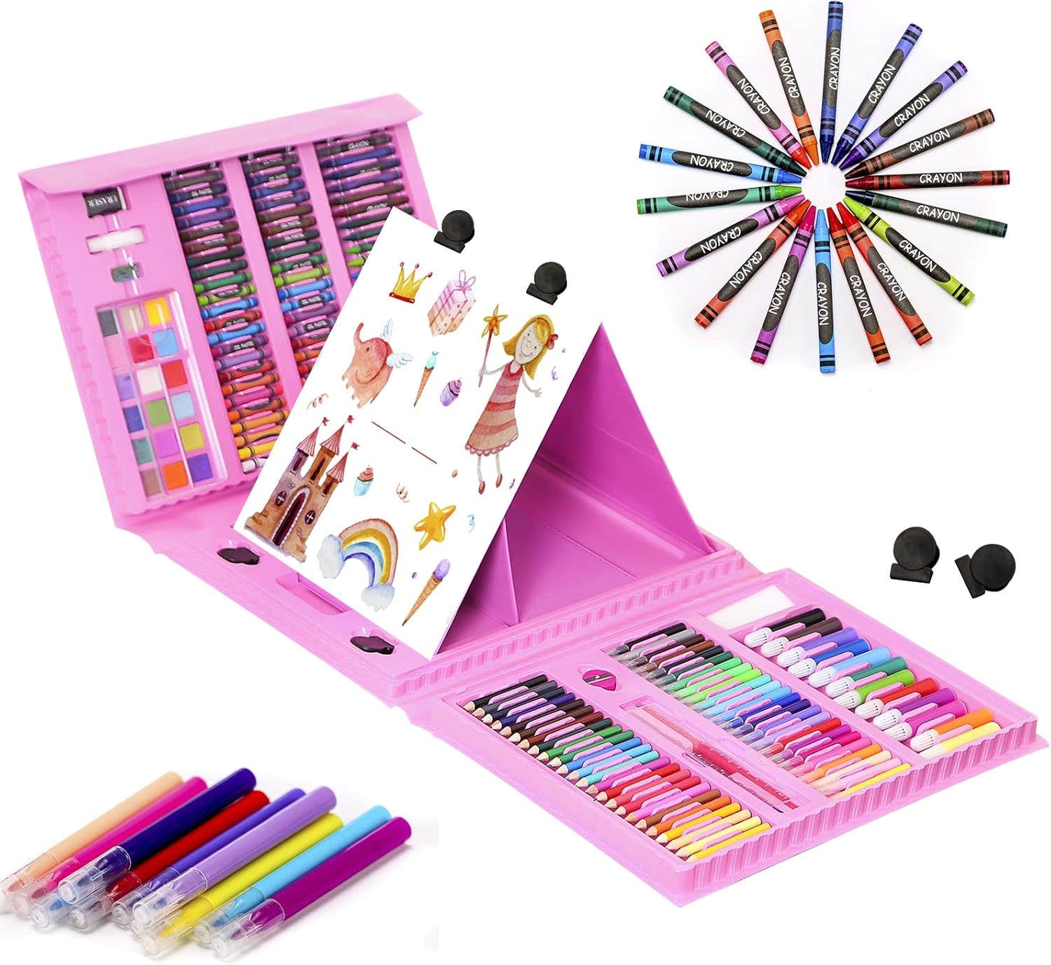 H & B Educational Design Art & Drawing Kit, 208 Pieces - Multicolor