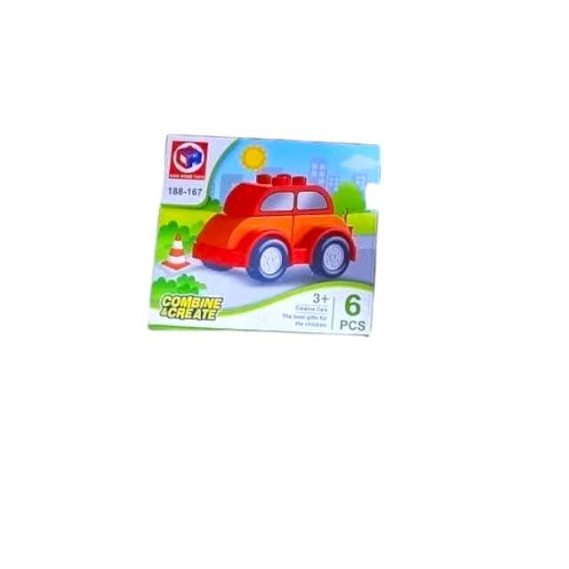 Alsafwa W54-12-5 Car Building Blocks Toy for Unisex Children, 6 Pieces - Multicolor