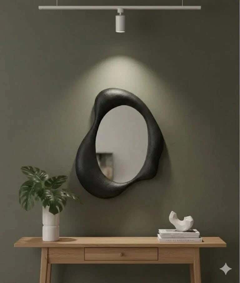 Joky Fiberglass Lighted Mirror, 35×45 cm - Black