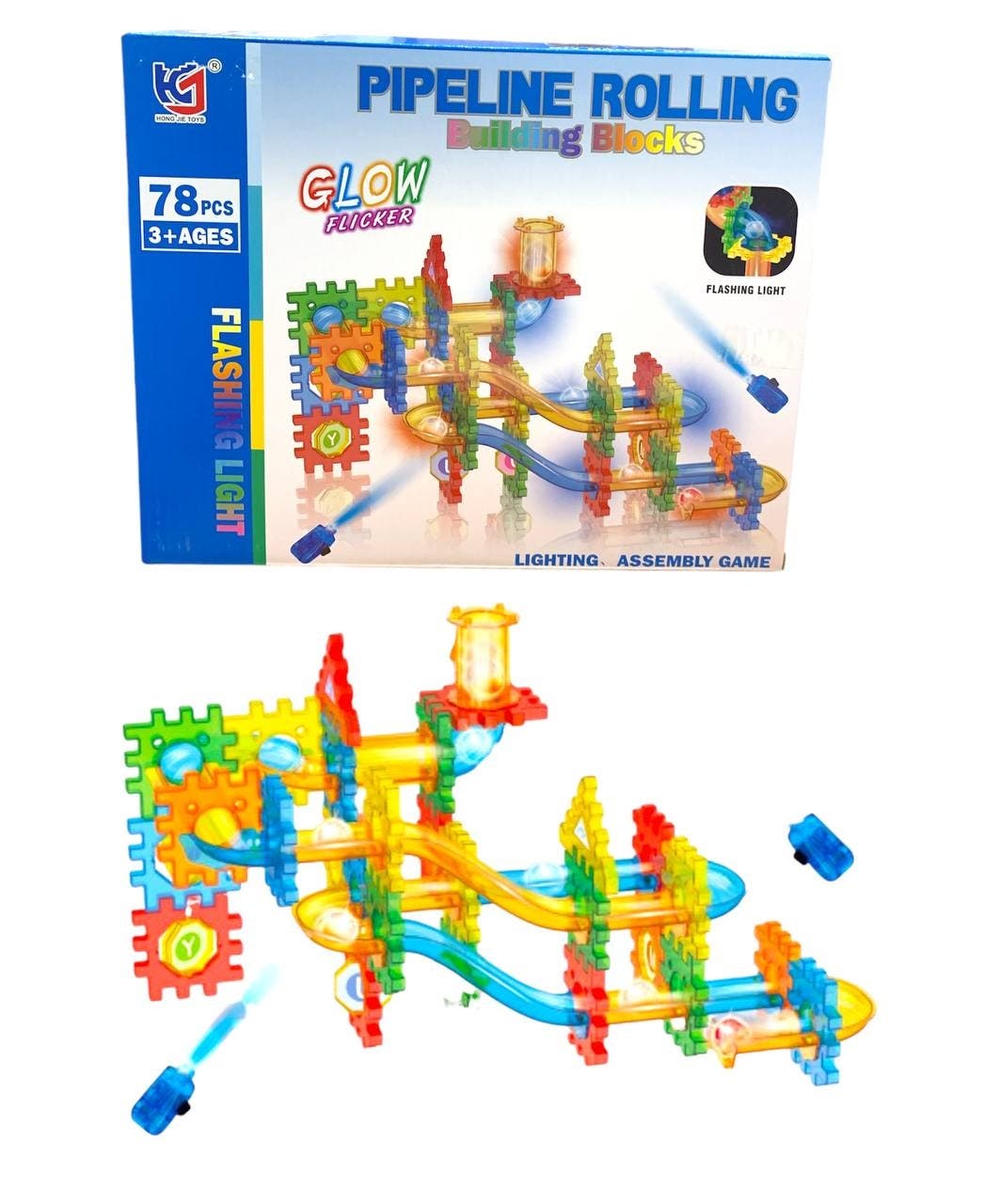 Alsafwa W54-27 Maze Blocks Toy for Unisex Children, 78 Pieces - Multicolor