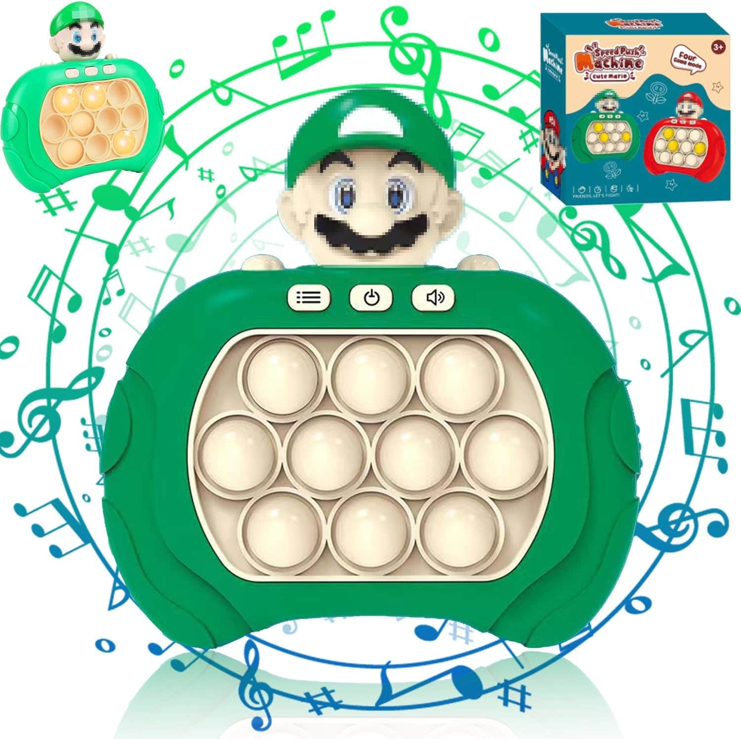 Wellxunk Light Up Design Plastic Pop Pop It Fidget Toy - Green Beige