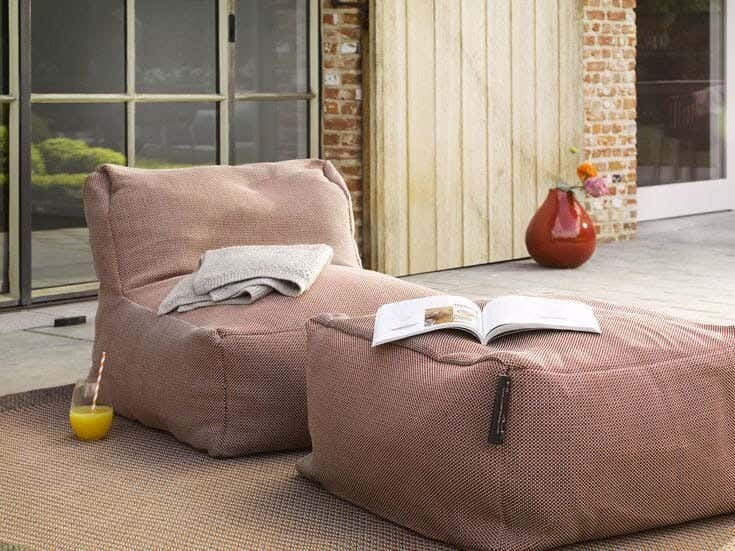 Lizzie bean bag + table, Sabia material, 80 x 70 x 85 cm - pink