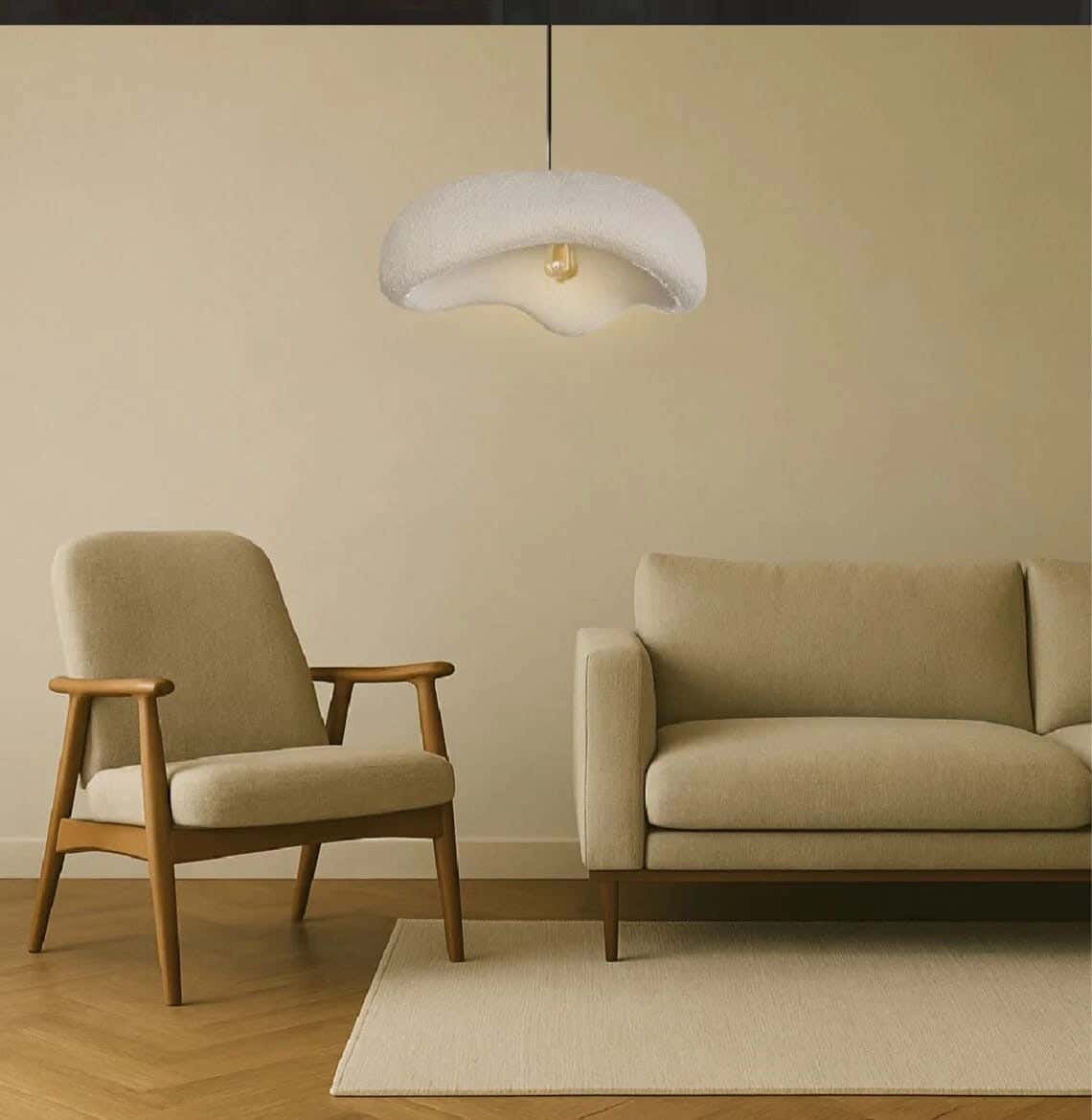 Joky Fiberglass Ceiling Chandelier, 50 cm - Off White