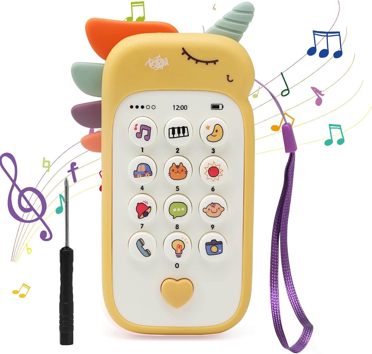 Goorder Interactive Design Plastic Musical Toy Baby Toy - Yellow White