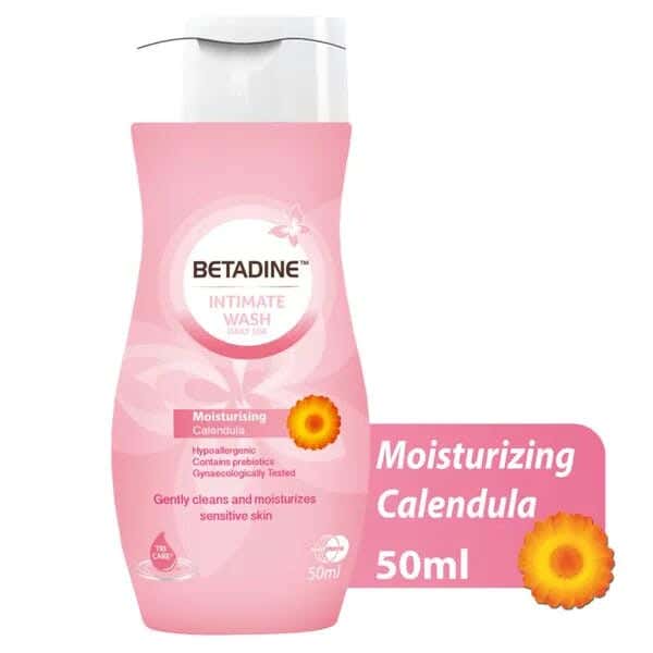 Calendula Betadine Moisturizing Wash For Sensitive Skin, For Women, 50 Ml