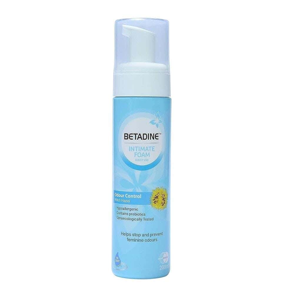 Betadine Sensitive Foaming Odor Control With Witch Hazel Extract, For Women, 200Ml