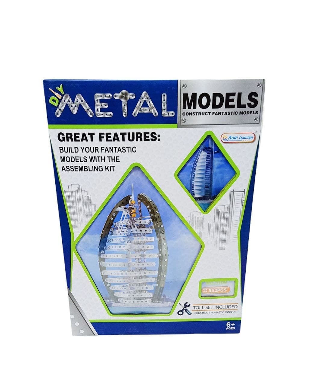 Alsafwa W56-25 Metal Model Building Kit for Unisex Children, 552 Pieces - Multicolor