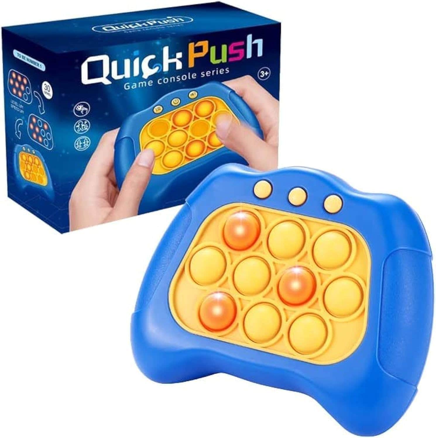 Pop Pop It Fidget Toy - Blue Yellow