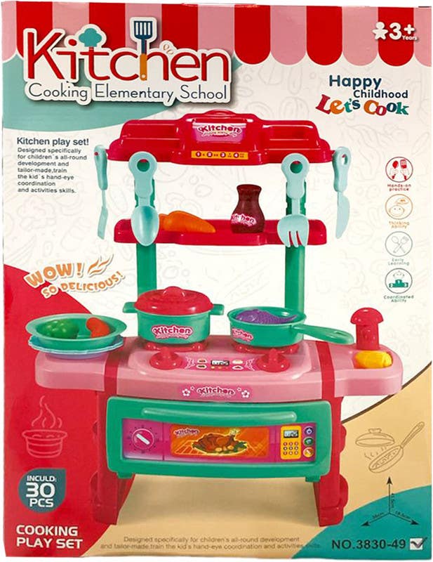 Alsafwa W61-44 Basic Plastic Kitchen Set, 30 Pieces - Multicolor