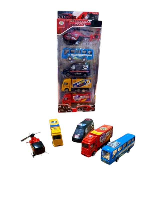 Alsafwa T-352 Cars Set Toy for Boys, 5 Pieces - Multicolor