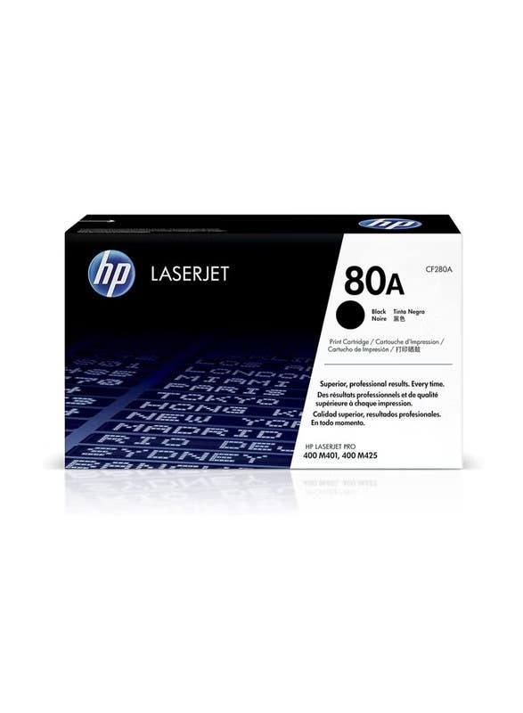HP LaserJet Toner Cartridge, 80A, CF280A - Black