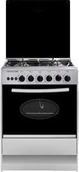 Techno Fire Gas Cooker, 4 Burners, 55 x 55 cm - Silver