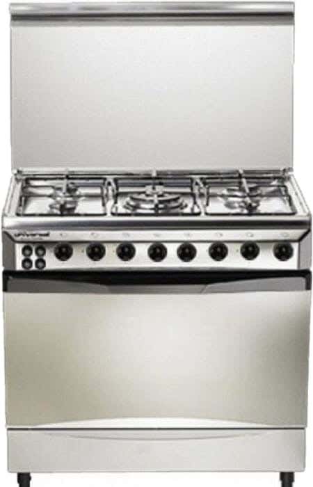 Universal 8905C Classic Gas Cooker, 5 Burners, 60×90 cm - Silver