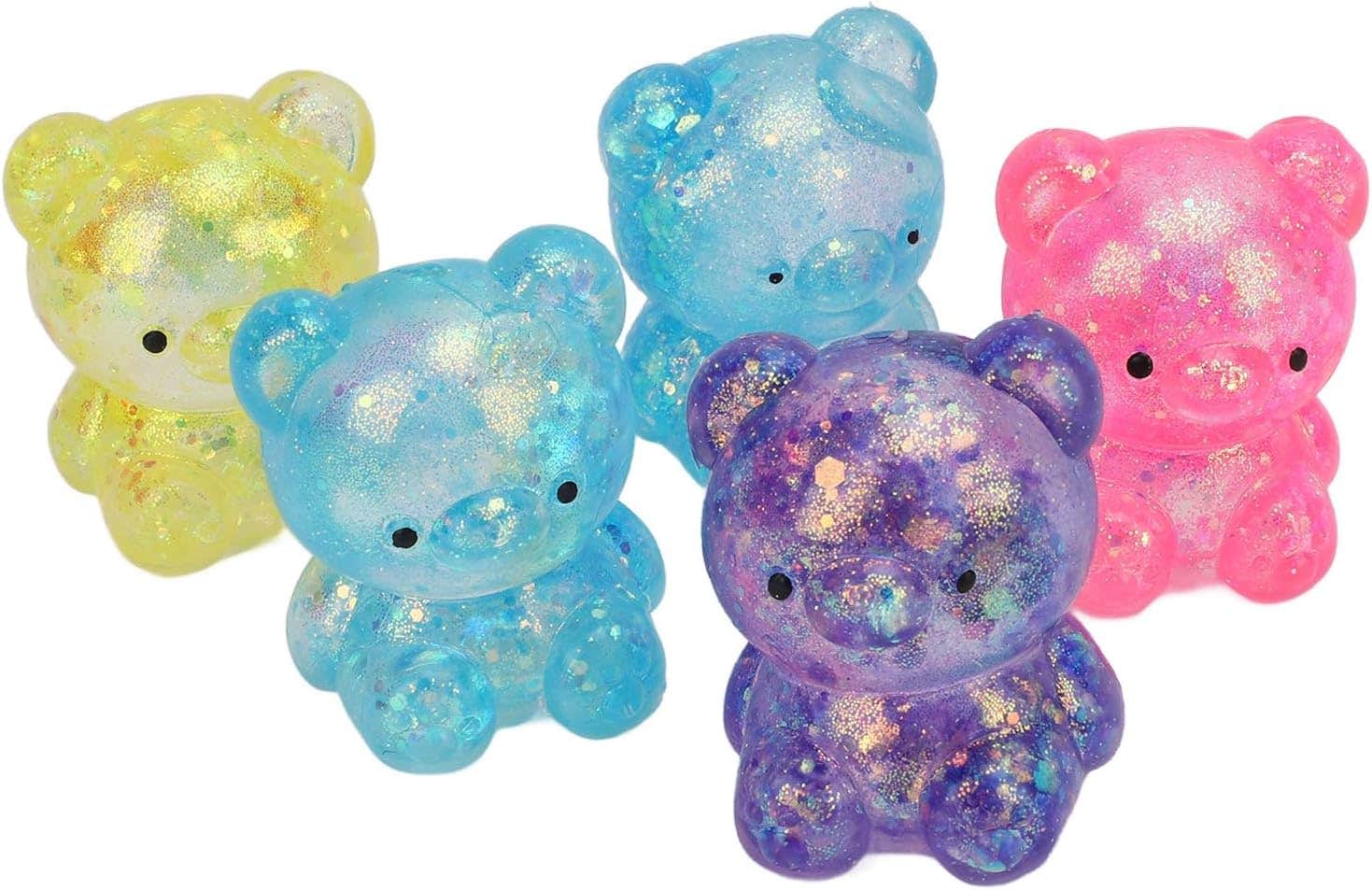 Annadue Stress Relief Design Silicone Squishy Bear Stress Balls, 5, 5 Pieces - Multicolor