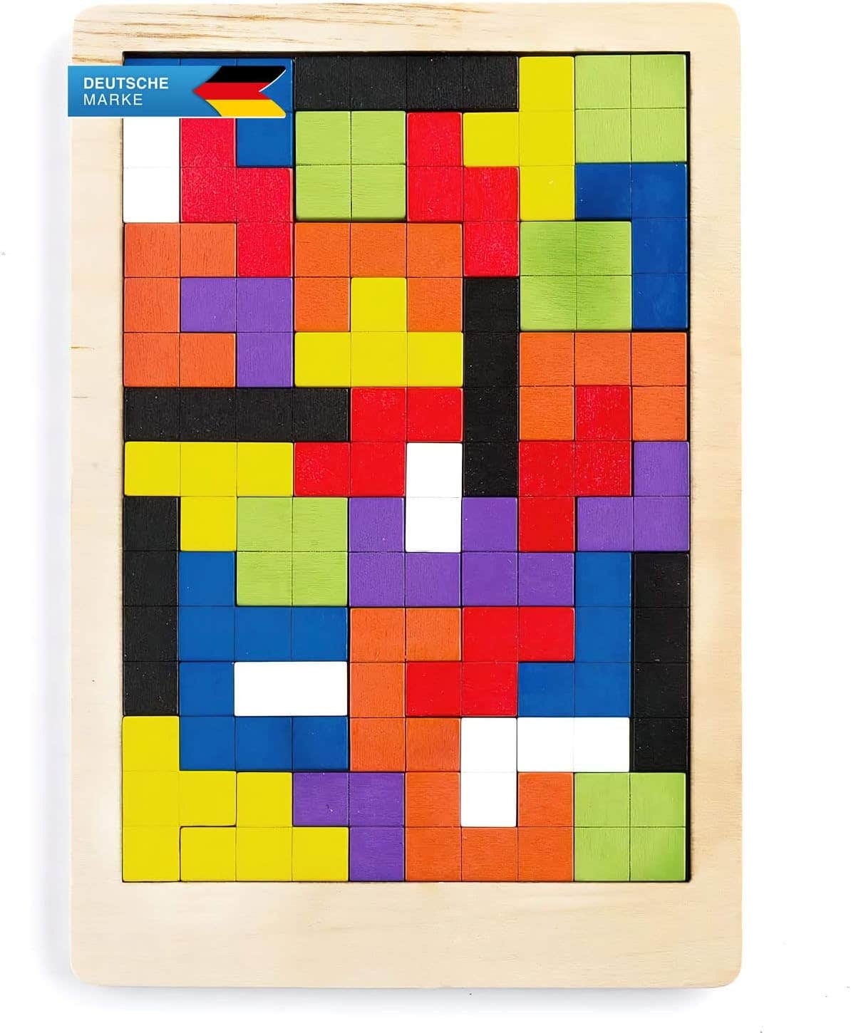 All Kids United Educational Design Wood Tetris 3D Puzzle - Multicolor