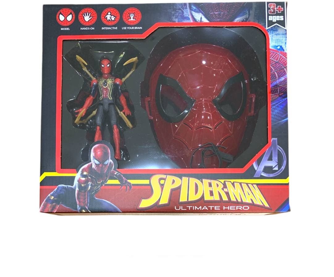 Alsafwa T-353 Spider-Man Mask Toy for Boys - Red Black