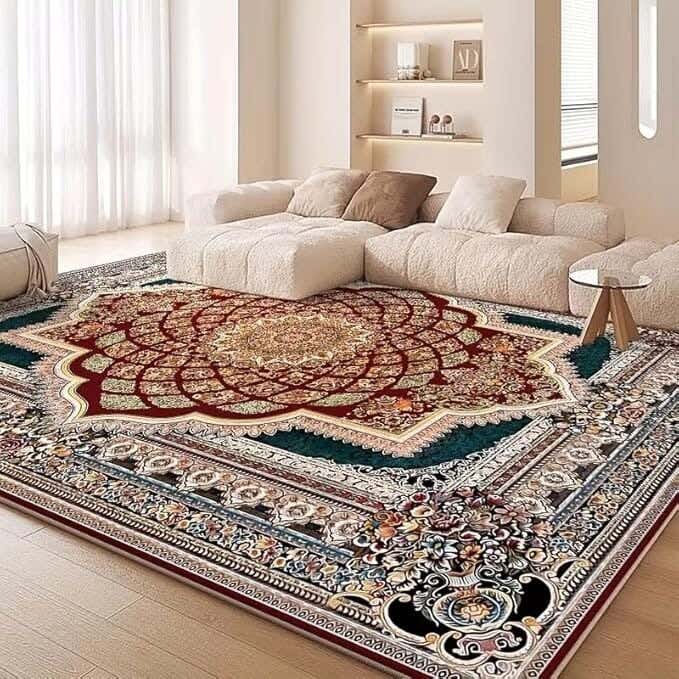 Line Sleep Dots Fabric Carpet protector, 160x250 cm - Multicolor
