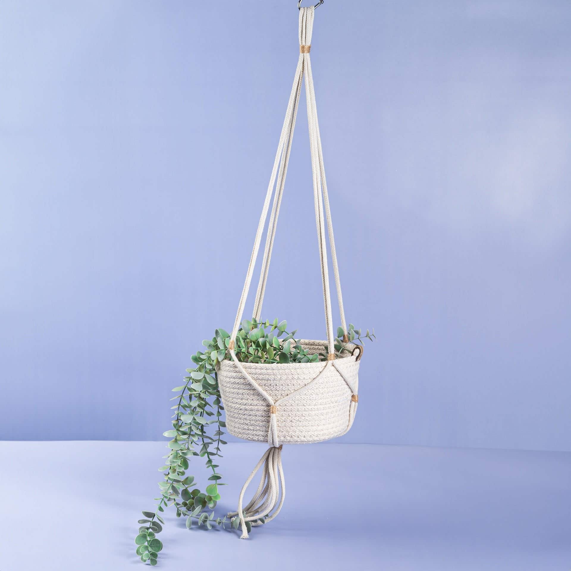 Homepro Macrame Linen Plant Pot Hanger, 20X15 Cm - White