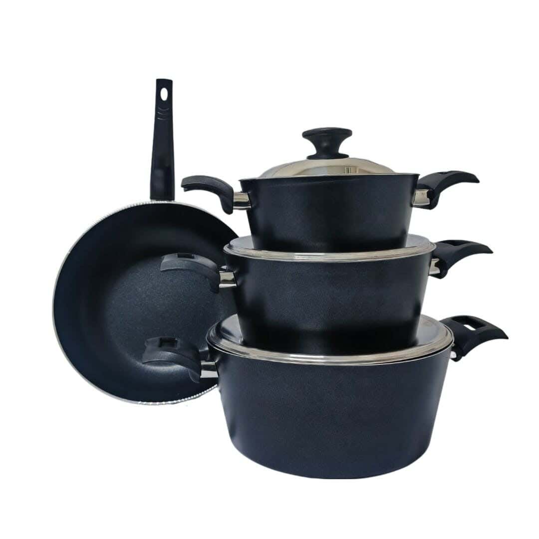 Titanium Cookware Set, 7 Pieces - Black