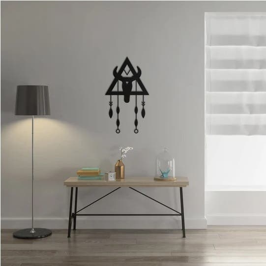Decorative Wall Hanging, MDF Wood, 50×88 - Black