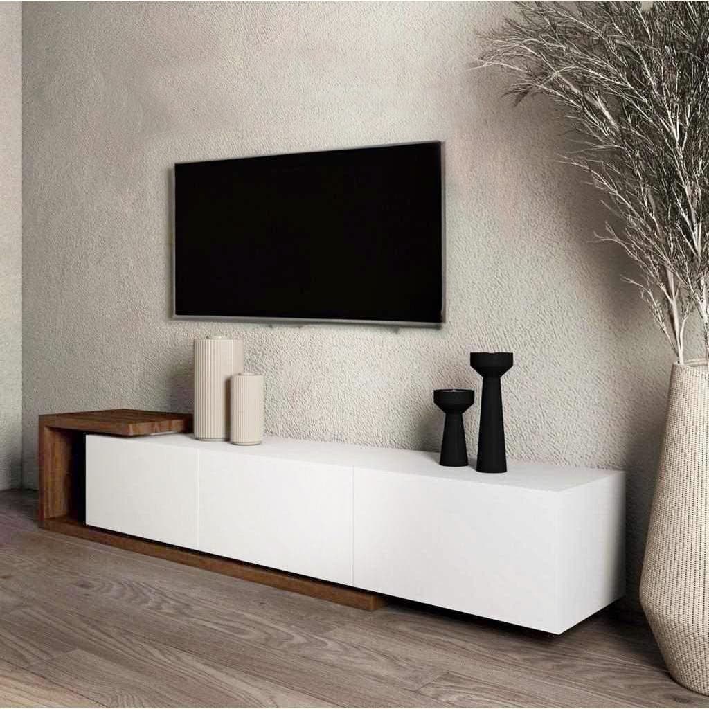 MDF Screen Table, 160×32×35 cm - White Brown