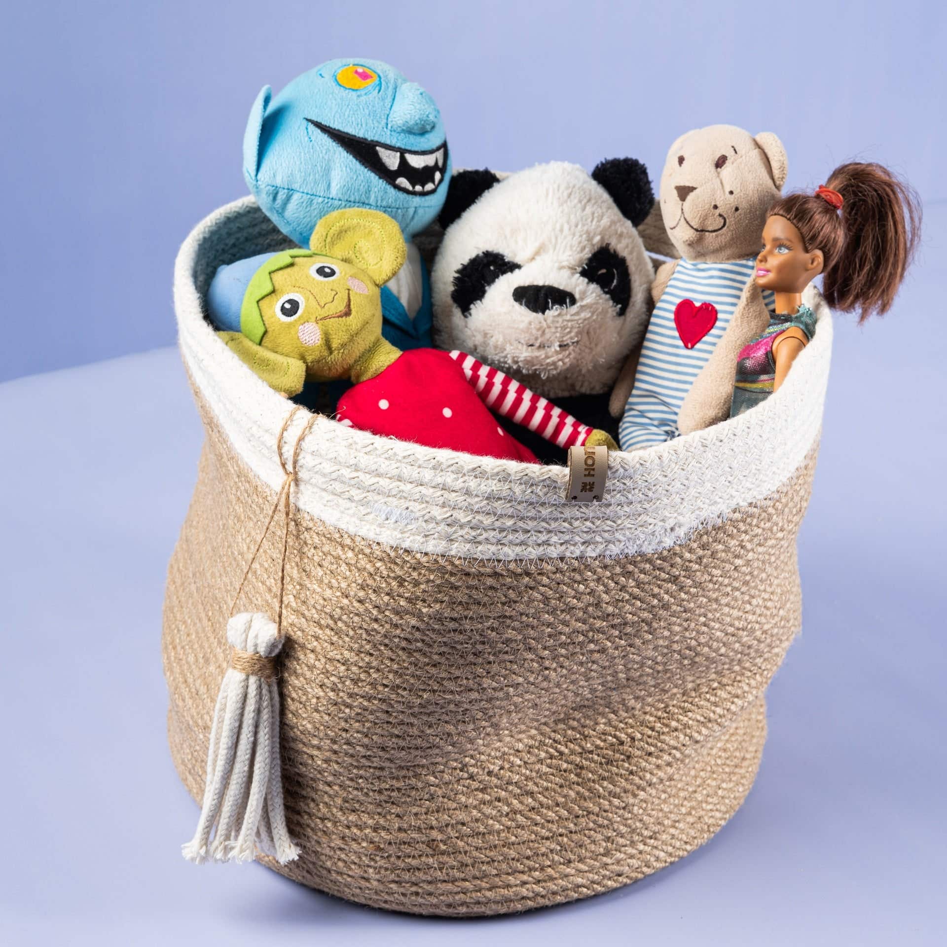 Homepro Round Linen Storage Basket, 25X20 Cm - Beige