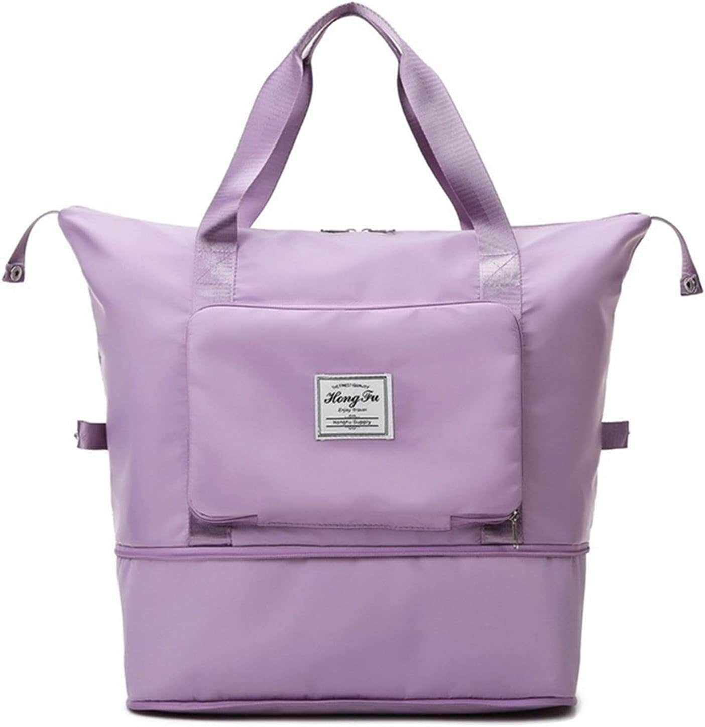 Zlydg Dry and Wet Separation Oxford Fabric Travel Duffel Bag, Large - Purple