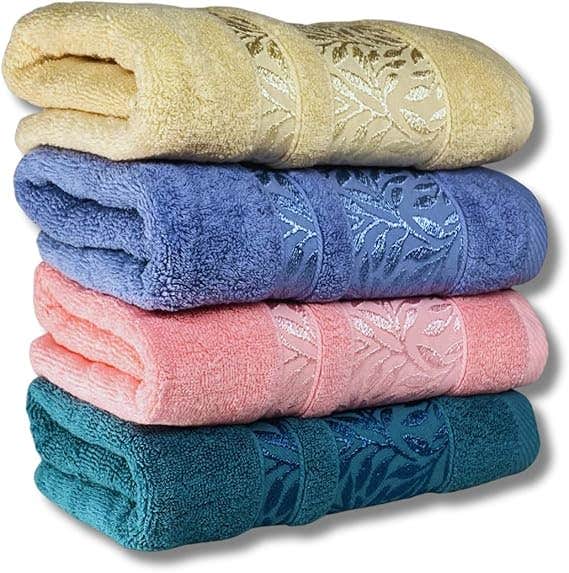 Cotton Towel Set, 4 Pieces, 50x100cm - Multicolor