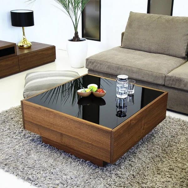 Center Table, MDF Wood, 80×80×40 - Brown