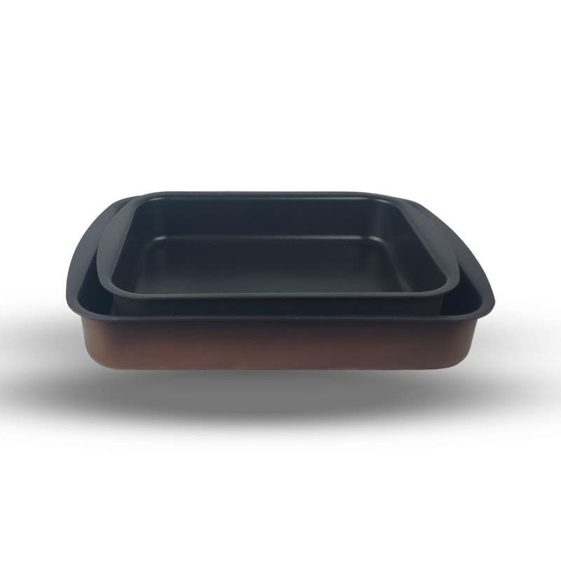 Aktef Tefal Rectangular Oven Tray Set, 2 Pieces - Brown