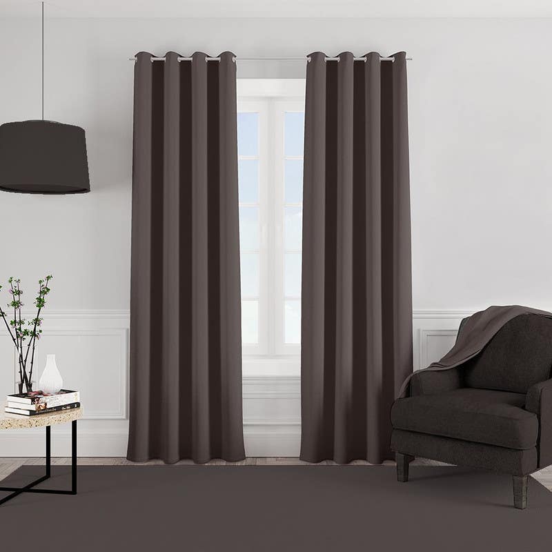 Sabia curtain, 2 pieces, 290x270 cm - Brown