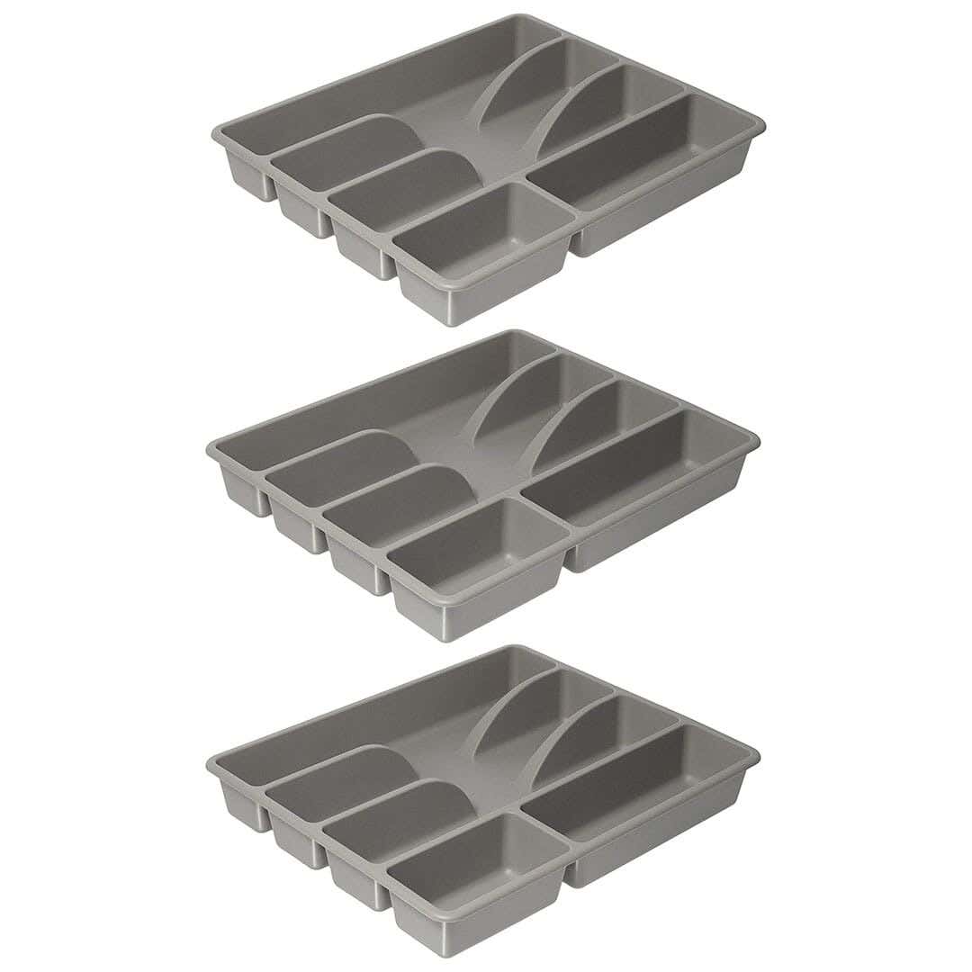Kitchen utensil organizer, 3 pieces, 31 x 26 cm - Gray
