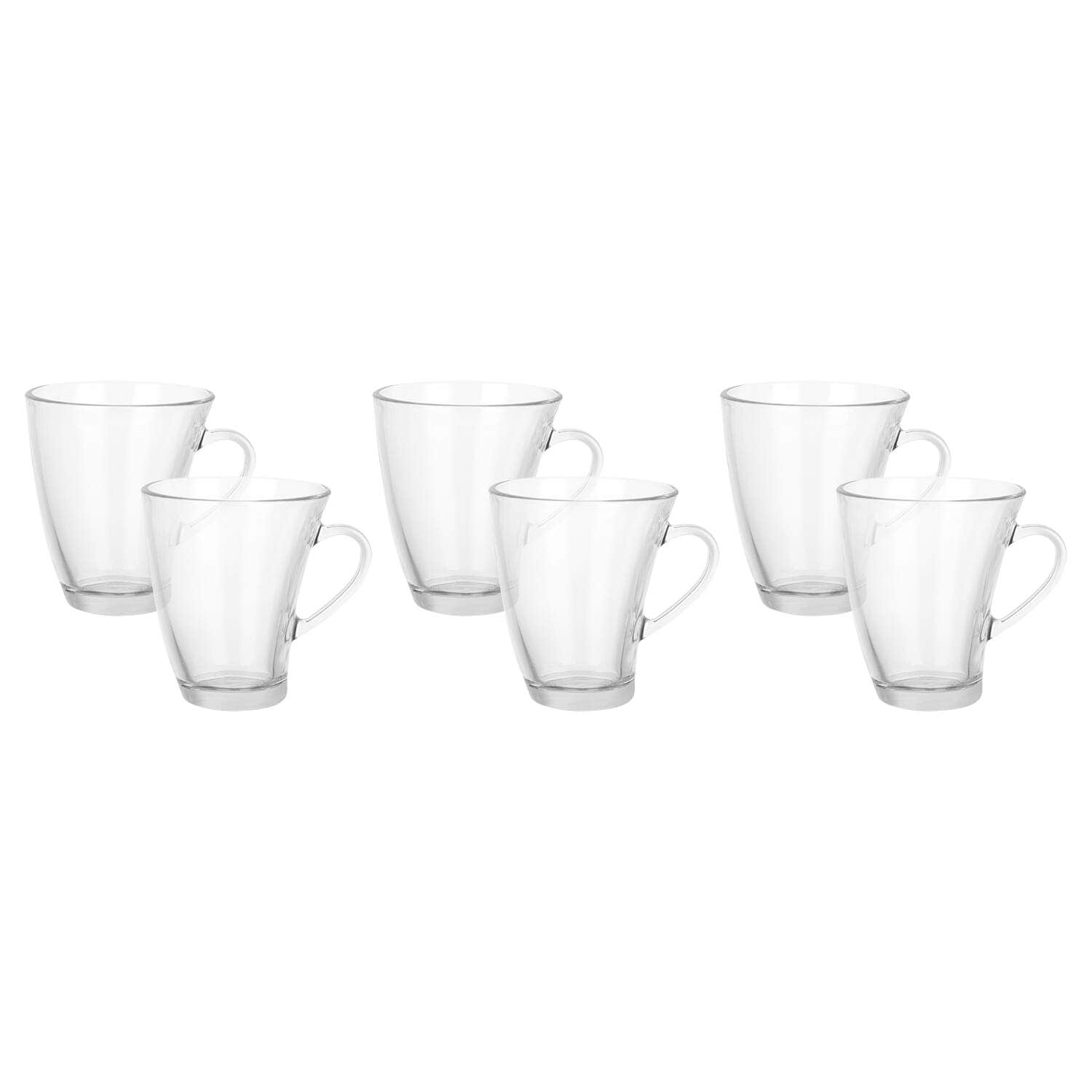 Pasabahce Glass Tea Mug Set, 6 Pieces, 295 ml - Clear