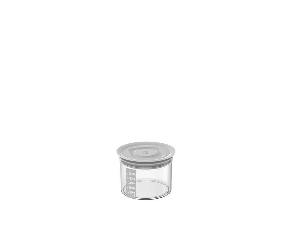 Biesse Storage Canister, Round, Plastic, 0.55L - Clear White