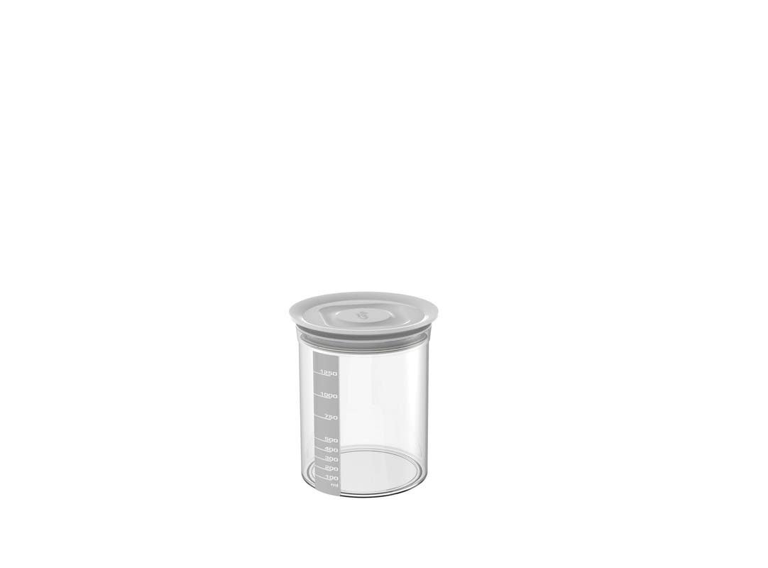 Biesse Storage Canister, Round, Plastic, 1.75L - Clear White