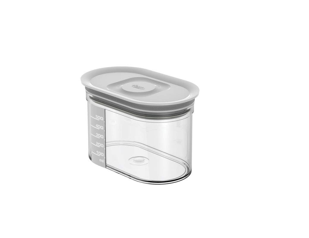 Biesse Storage Canister, Oval, Plastic, 0.75L - Clear White